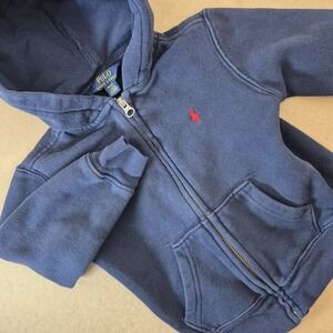 Polo Ralph Lauren Full Zip Hoodie Sweatshirt Kids Size 4T Navy Blue